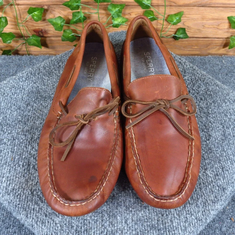 Sperry Wave Driver Mens Driving Shoe Size 13 Nautical Loafer Brown Leather